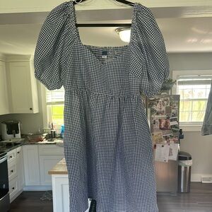 Gingham Puff Sleeve Dress